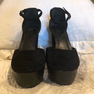 Diane von Furstenberg Suede/Snake Platform Heels